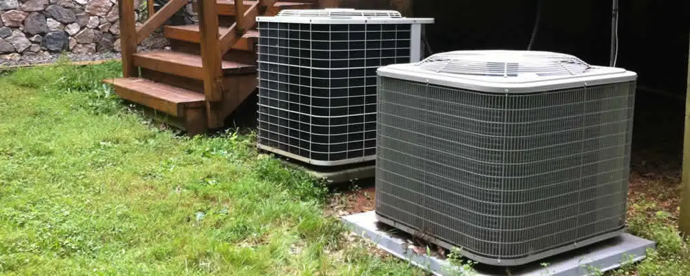 Heat pump installation and service units outside a home in Troy, MI